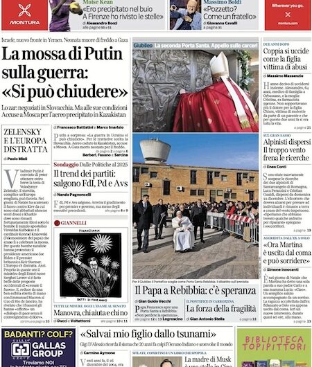 Il Corriere della Sera del 27 dicembre