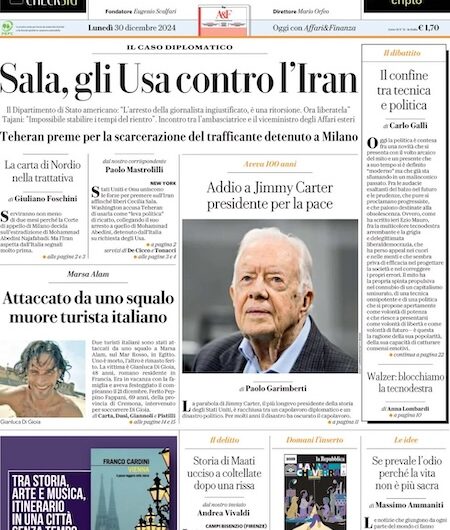 La Repubblica del 30 dicembre