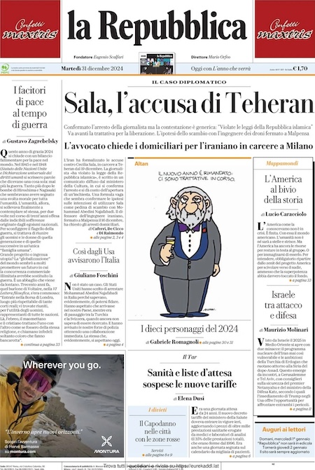 La Repubblica del 31 dicembre