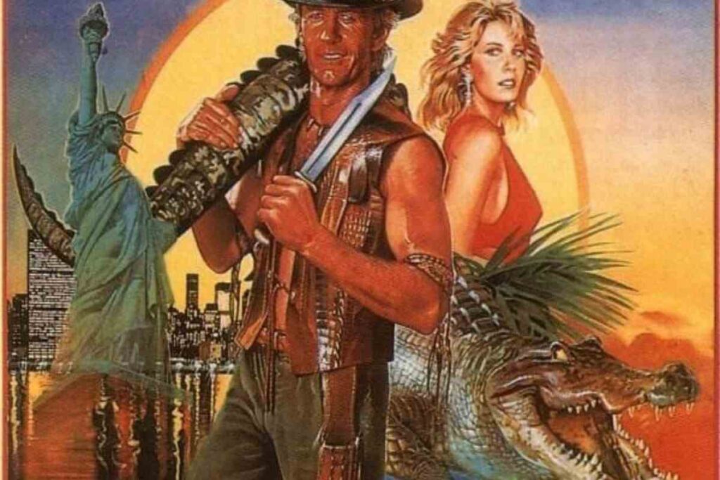 La locandina del film Crocodile Dundee del 1986