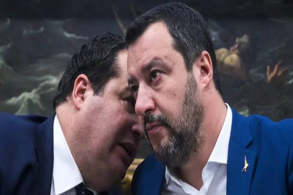 Durigon della Lega insieme a Salvini