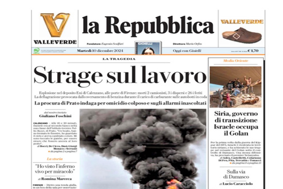 La Repubblica del 10 dicembre