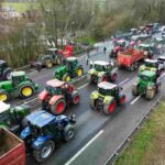 Degli agricoltori francesi durante una manifestazione