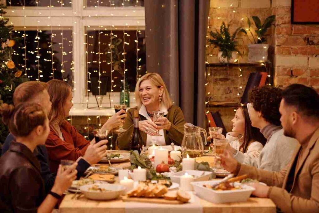 una cena di Natale in famiglia