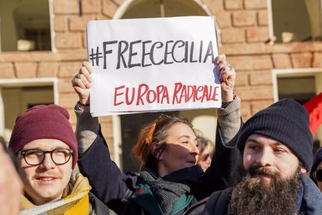 sit-in per la liberazione di cecilia sala