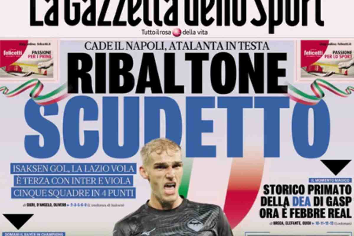 gazzetta prima pagina oggi