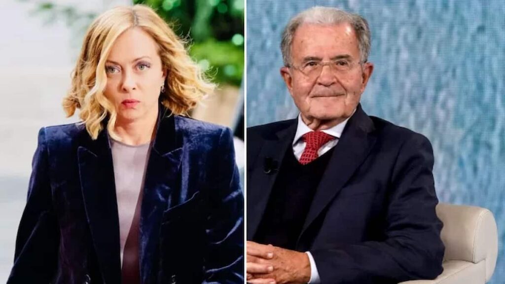 Giorgia Meloni e Romano Prodi