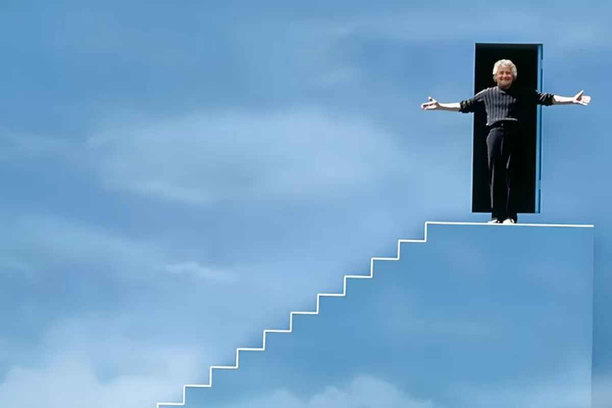 Grillo in un'immagine che cita il finale del Truman Show