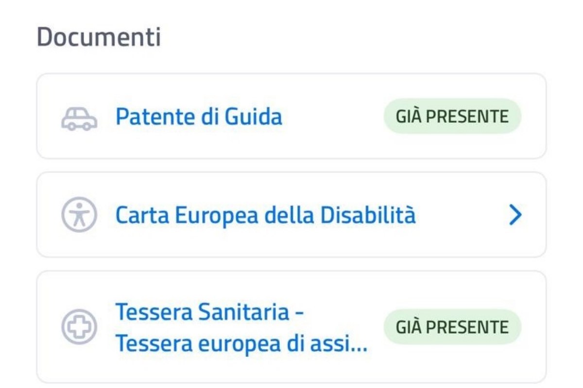 i documenti che si possono caricare su it wallet