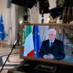 Il Presidente della Repubblica Sergio Mattarella in occasione del discorso di fine anno nel 31 dicembre del 2023