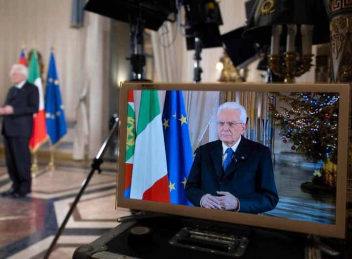 Il Presidente della Repubblica Sergio Mattarella in occasione del discorso di fine anno nel 31 dicembre del 2023