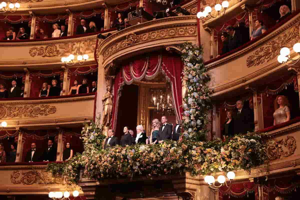 Il palco reale della Scala, con la sen. Segre