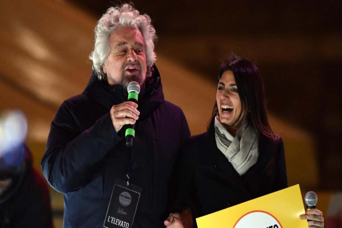 Beppe Grillo con Virginia Raggio