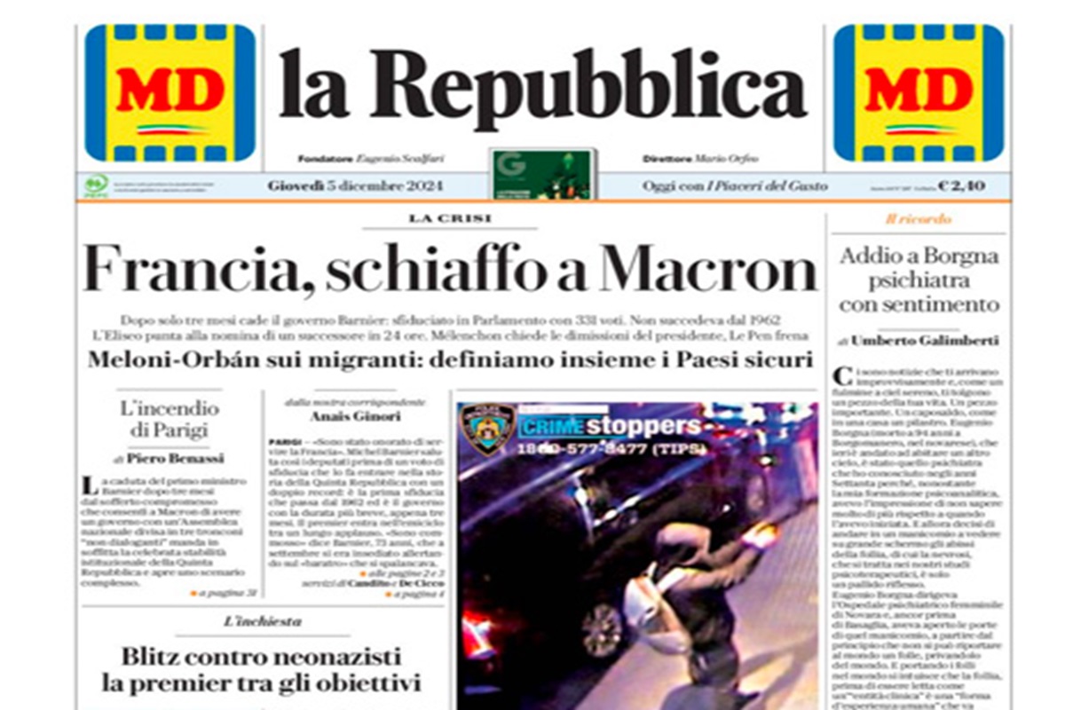 La Repubblica del 5 dicembre