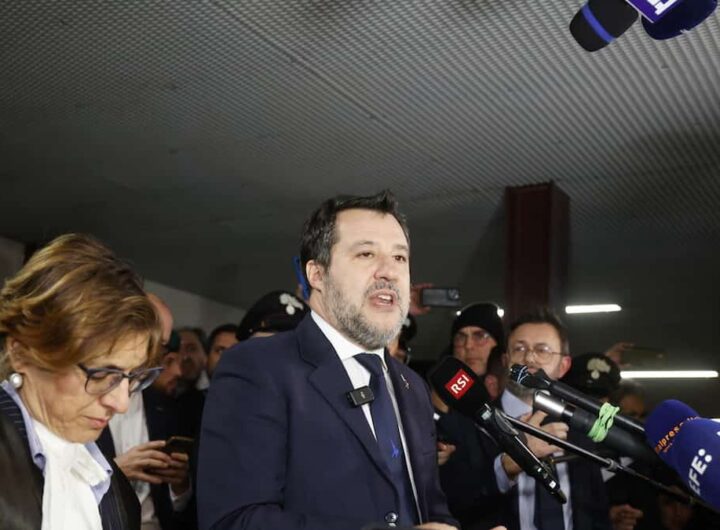 Matteo Salvini in aula a Palermo