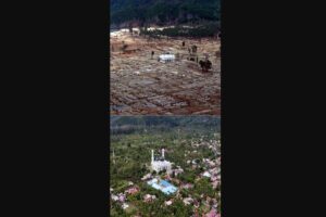 Confronto tsunami Oceano Indiano 20 anni dopo a Aceh Besar in Indonesia