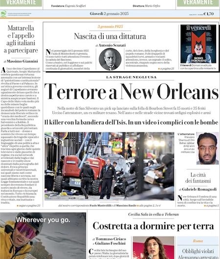 La Repubblica del 2 gennaio