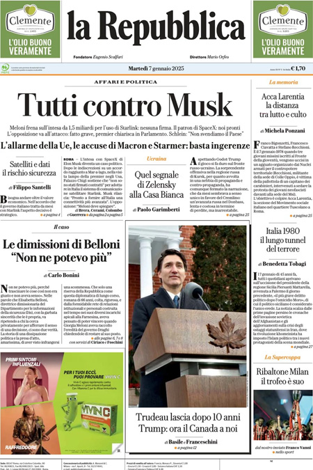 La Repubblica del 7 gennaio