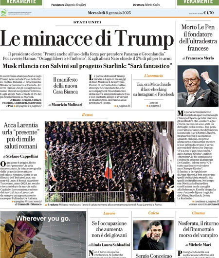 La Repubblica dell'8 gennaio