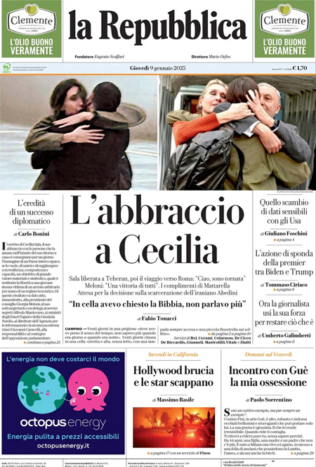 La Repubblica del 9 gennaio