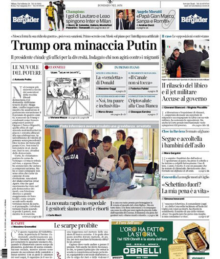 Il Corriere della Sera del 23 gennaio