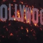 L'immagine falsa, generata con l'IA, dell'iconica scritta di Hollywood avvolta dalle fiamme