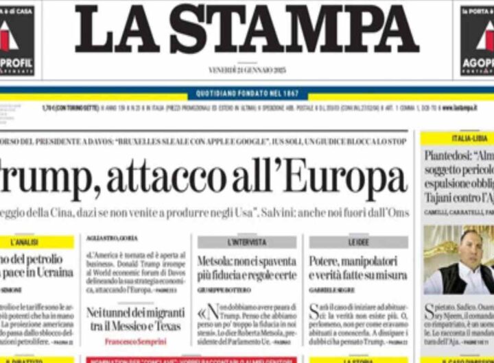 La Stampa, prima pagina