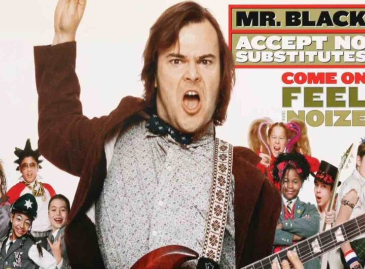 La locandina del film School of Rock, con l'attore Jack Black in evidenza