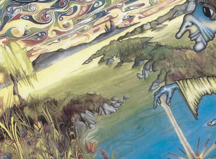 L'immagine di copertina dell'album PUngent Effulgent degli Ozric Tentacles, disegnata in un ambiente extraterrestre