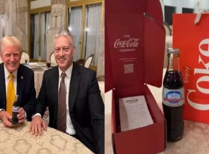 La bottiglia speciale di Coca Cola che celebra l'insediamento di Trump