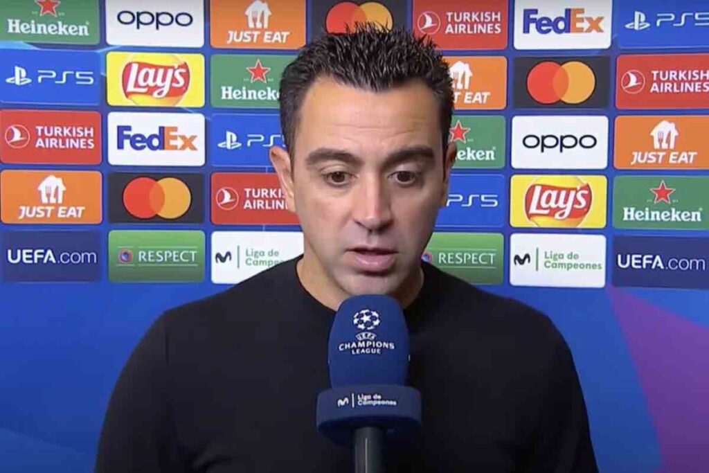 Xavi intervistato dopo la Champions