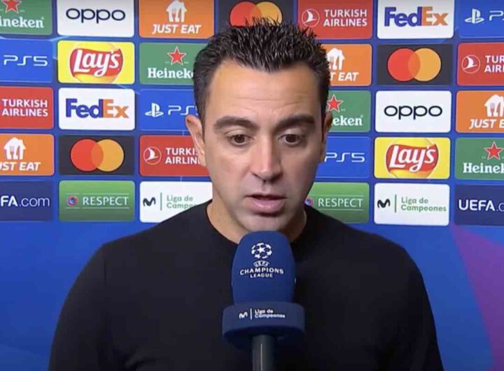 Xavi intervistato dopo la Champions