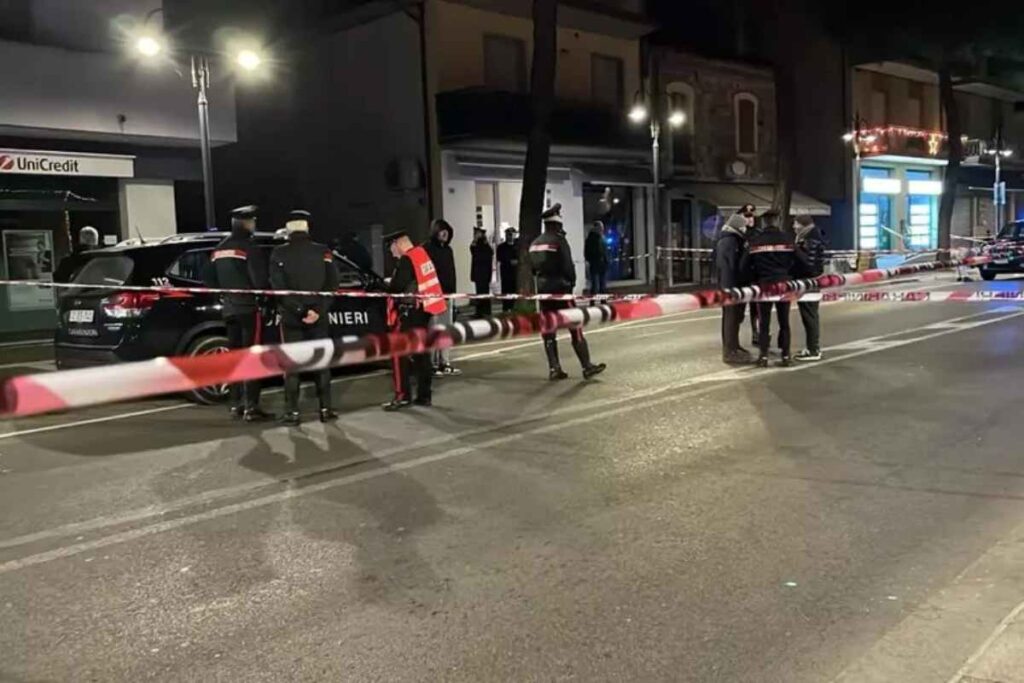 Una scena dell'aggressione subita da un carabiniere a capodanno