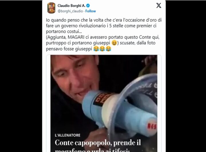 La gaffe del senatore Borghi su Giuseppe Conte