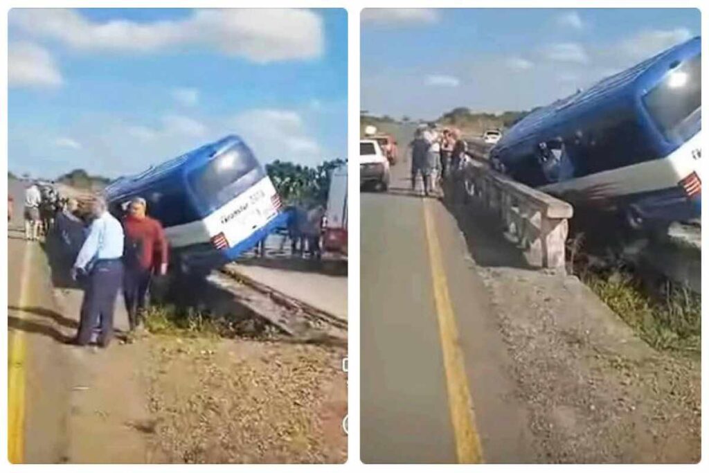 Il minibus uscito di strada a Cuba