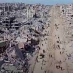 Il drone che mostra Gaza distrutta