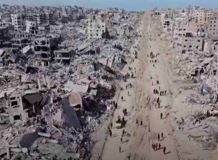 Il drone che mostra Gaza distrutta