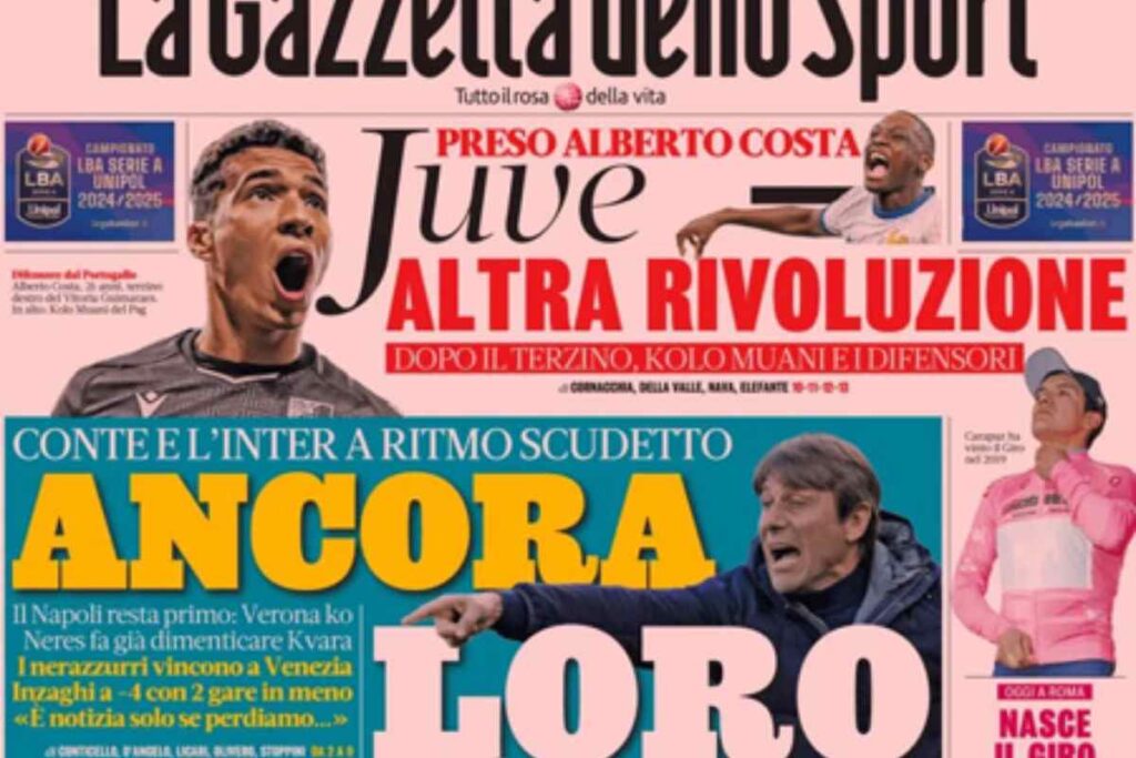 prima pagina gazzetta oggi