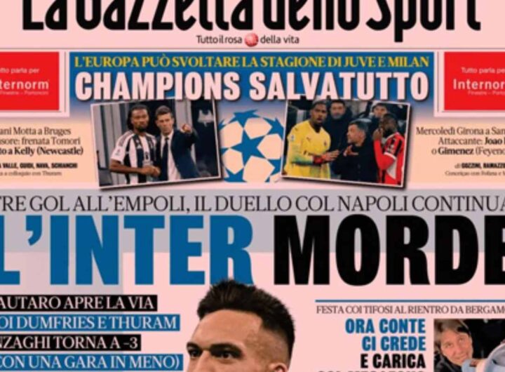 gazzetta dello sport oggi 20/1/25