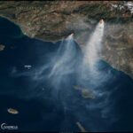 Incendio a Los Angeles visto dal satellite