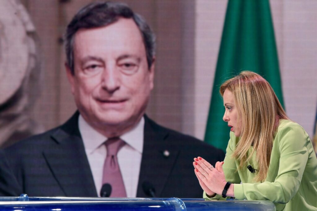 giorgia meloni e mario draghi