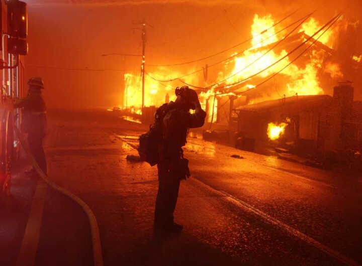 pompiere sgomento nell'incendio a los angeles