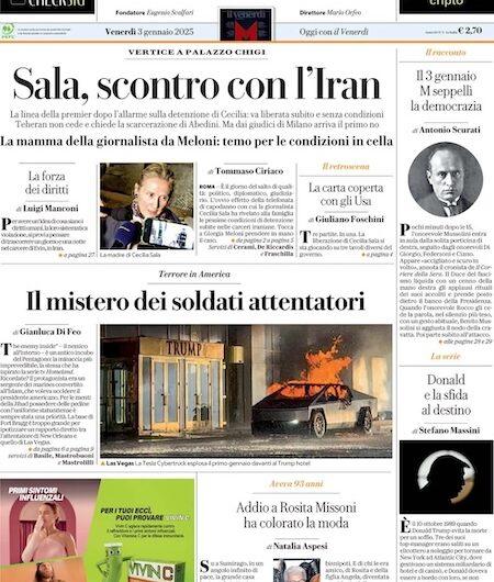 La Repubblica del 3 gennaio