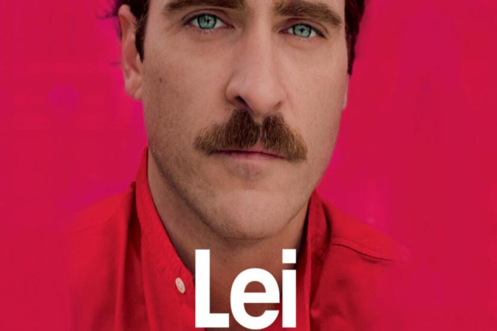 La locandina del film Lei, di Spike Jonze, con l'attore Joaquin Phoenix in evidenza