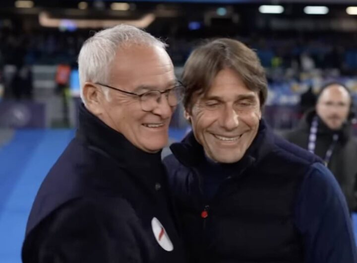 Ranieri e Conte si salutano prima di Napoli-Roma