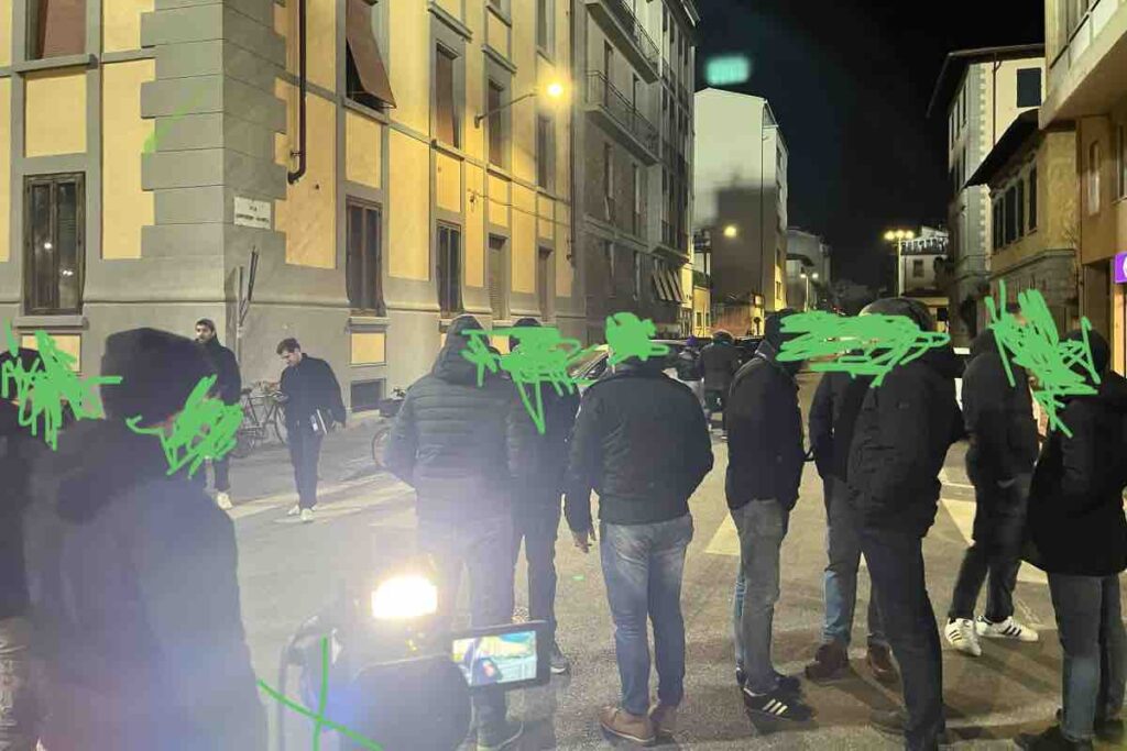 Tifosi della Fiorentina durante la diretta di Palmeri