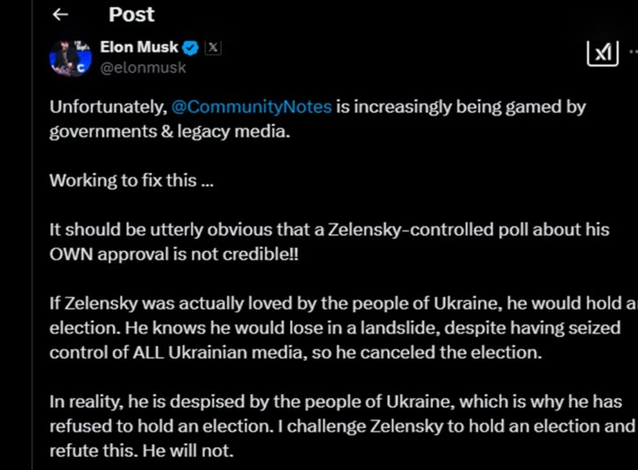 Il tweet di Elon Musk su Zelensky: "Si nutre dei cadaveri dei soldati ucraini"