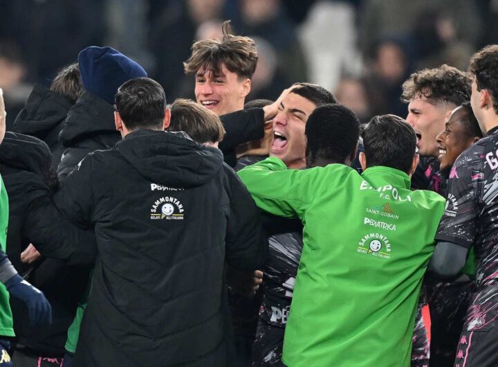 festa dell'empoli dopo la vittoria in coppa italia contro la juve