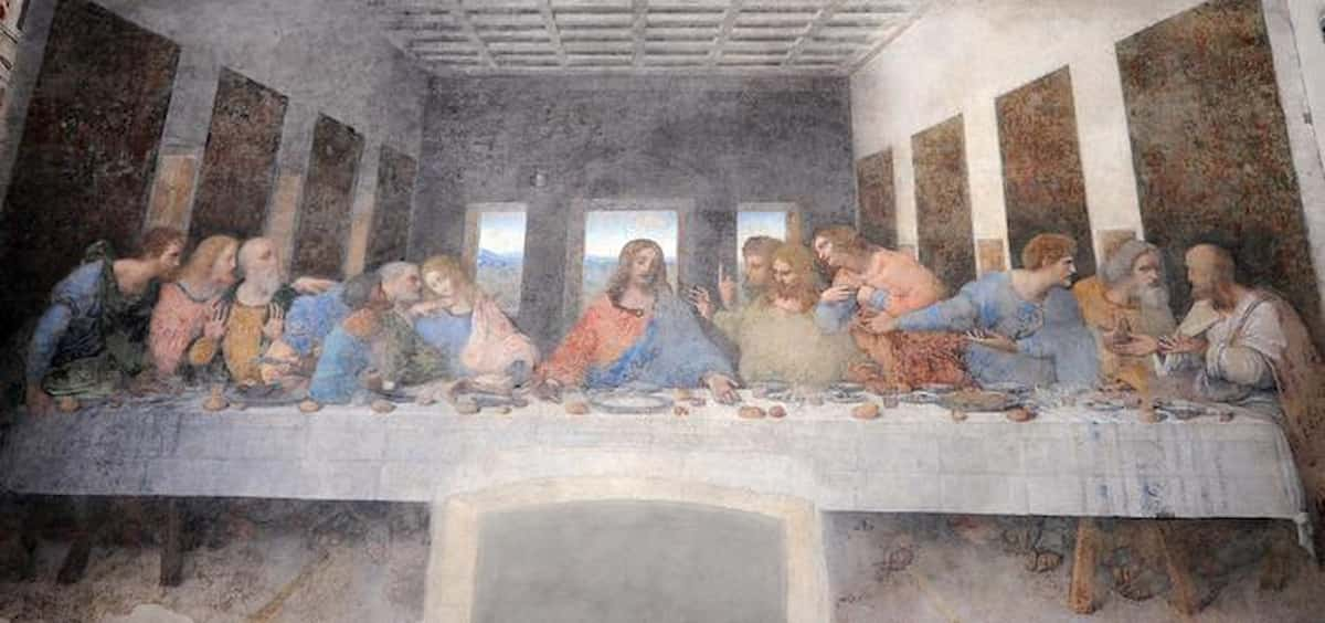 Gesù e i discepoli nell'ultima cena di leonardo