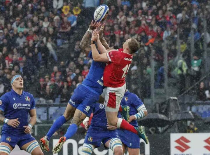 una azione durante italia galles sei nazione rugby